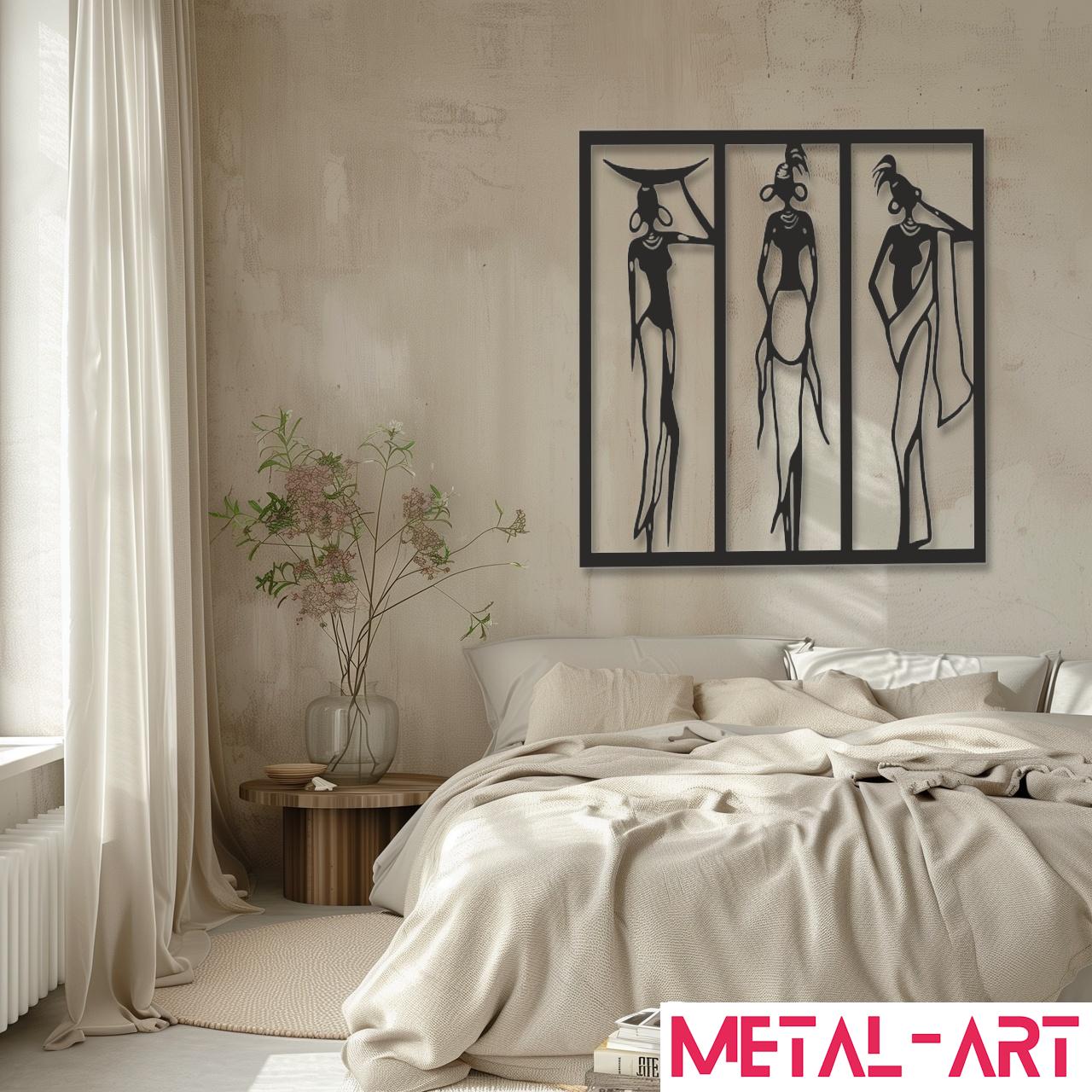 African Grace Trio - laser-cut metal wall art