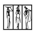African Grace Trio - laser-cut metal wall art
