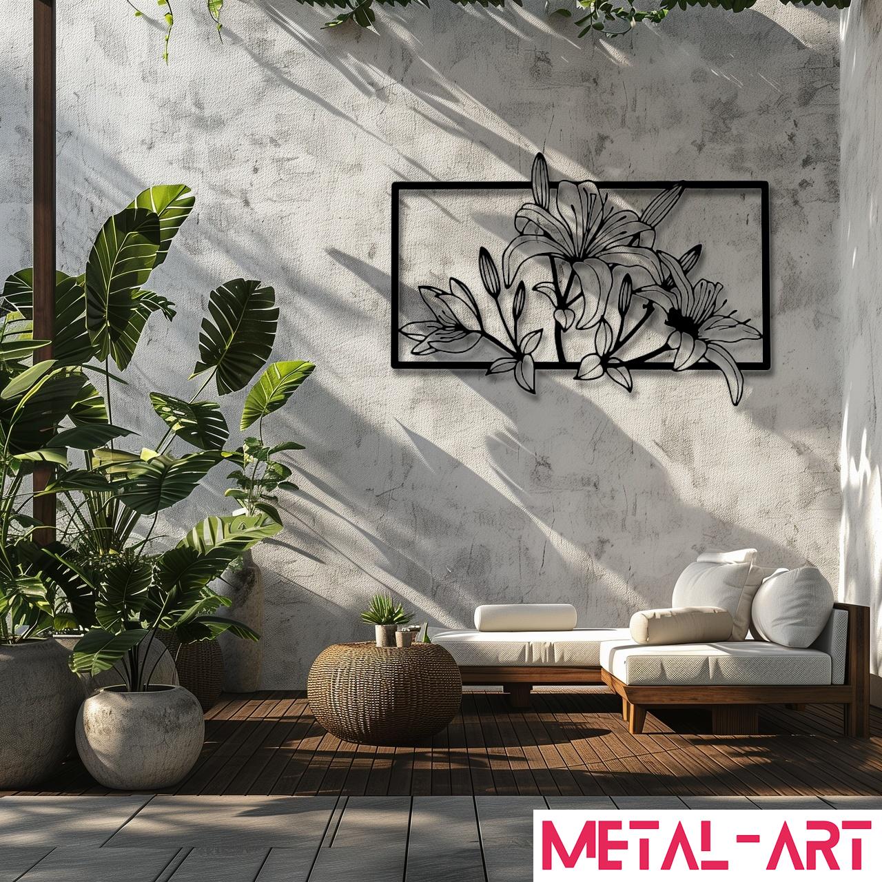 Lily Frame Grace - laser-cut metal wall art