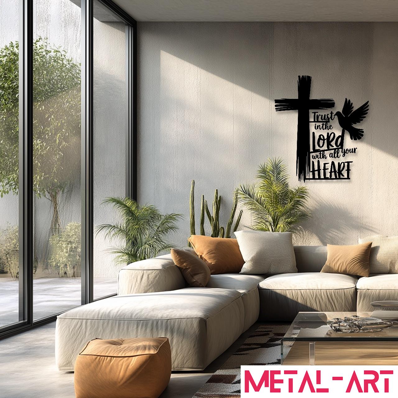 Wings of Belief - laser-cut metal wall art