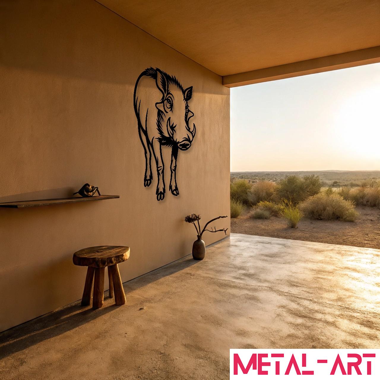 Warthog Watch - laser-cut metal wall art