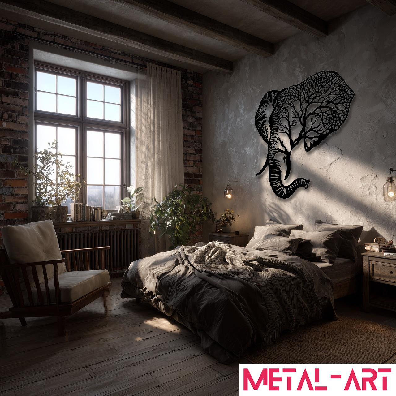 Elephant Still - laser-cut metal wall art