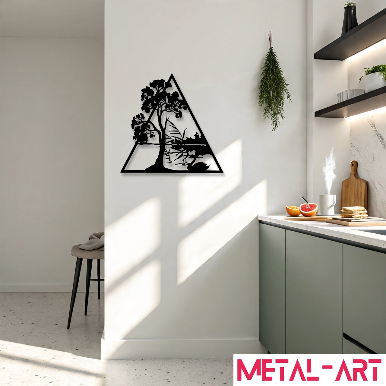 Triangle Tranquility - laser-cut metal wall art
