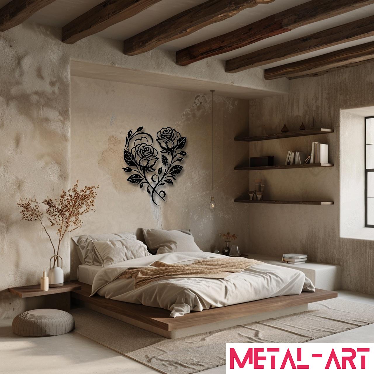 Twined Hearts - laser-cut metal wall art