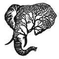 Elephant Still - laser-cut metal wall art