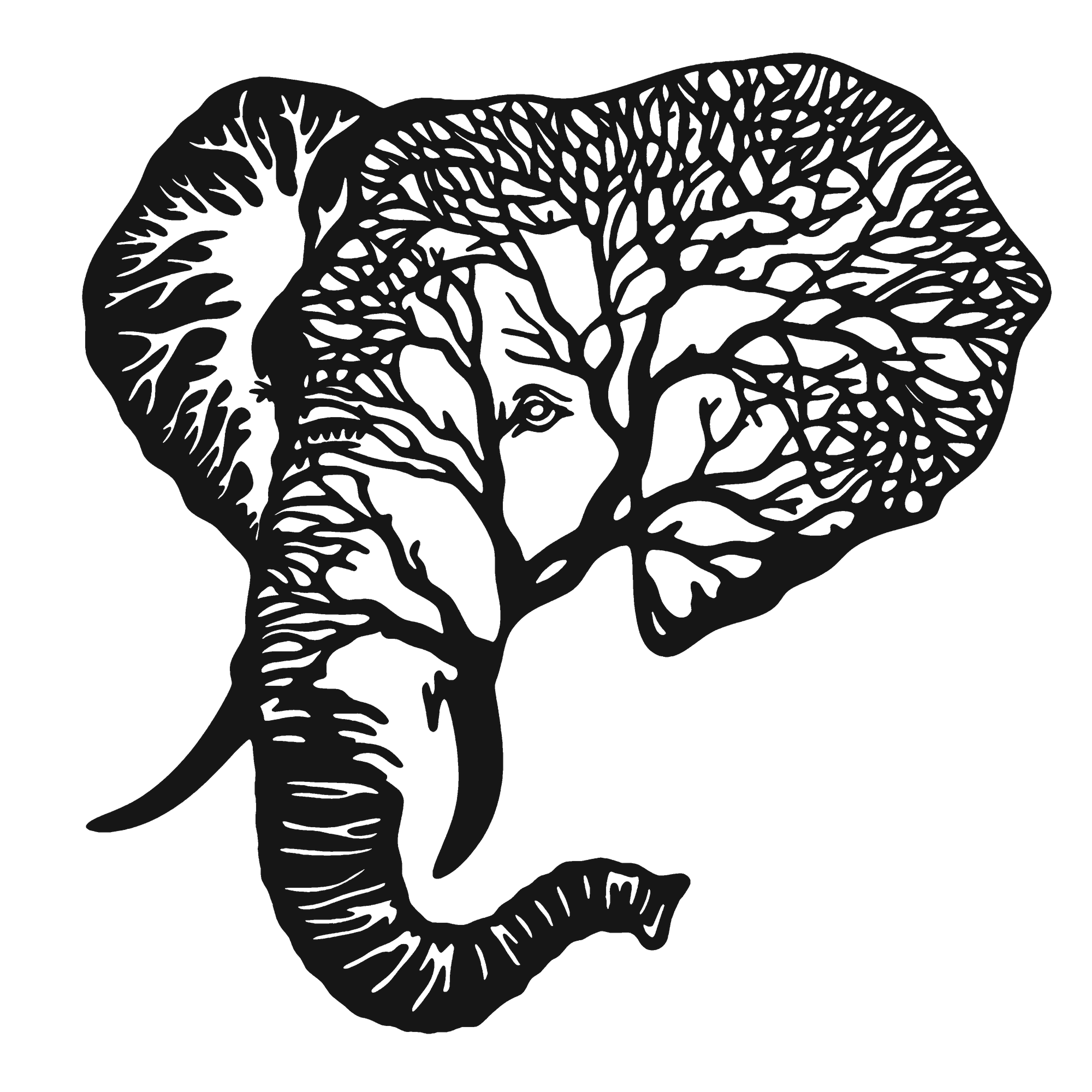 Elephant Still - laser-cut metal wall art