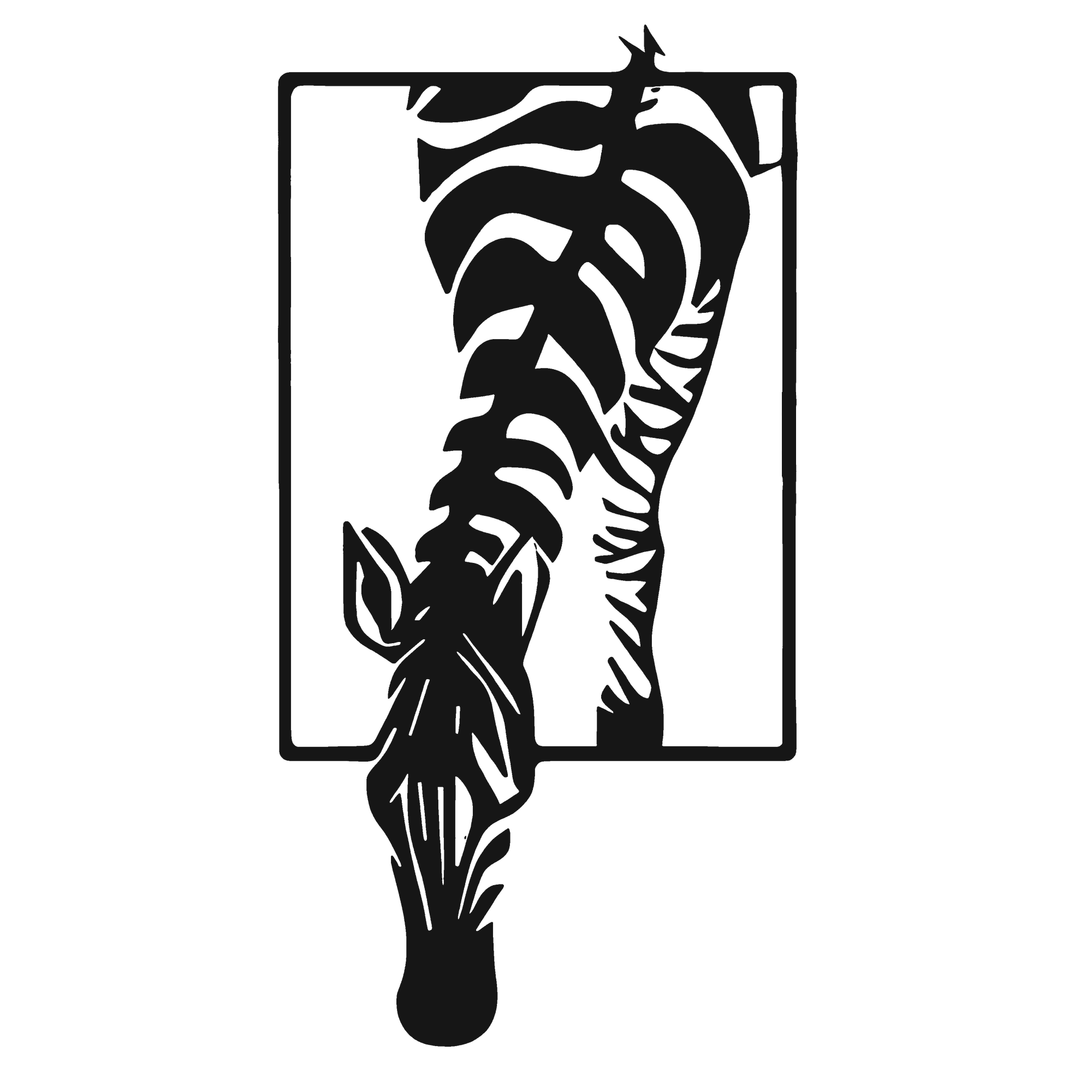 Zebra Within - laser-cut metal wall art