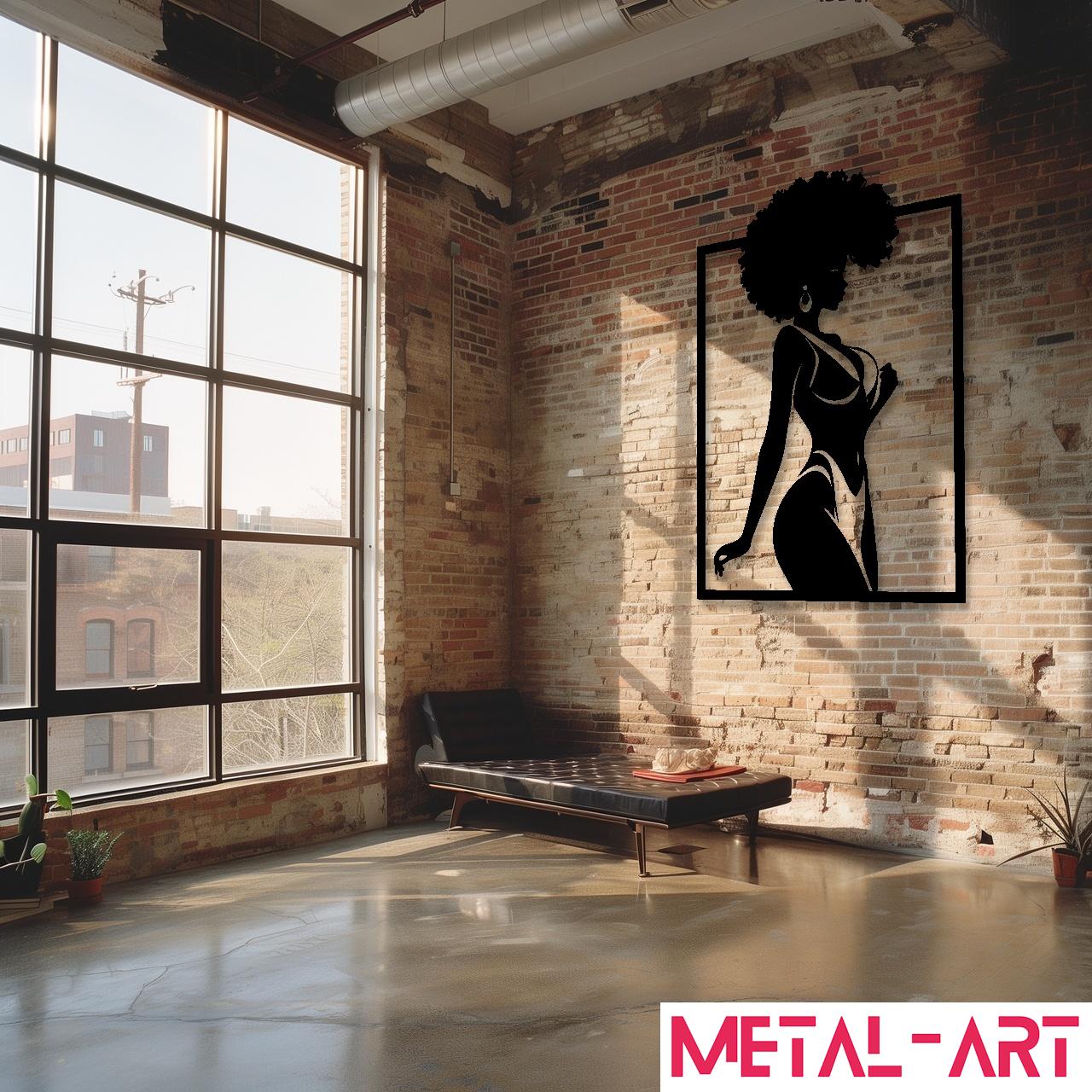 Afro Elegance - laser-cut metal wall art