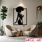 Afro Elegance - laser-cut metal wall art