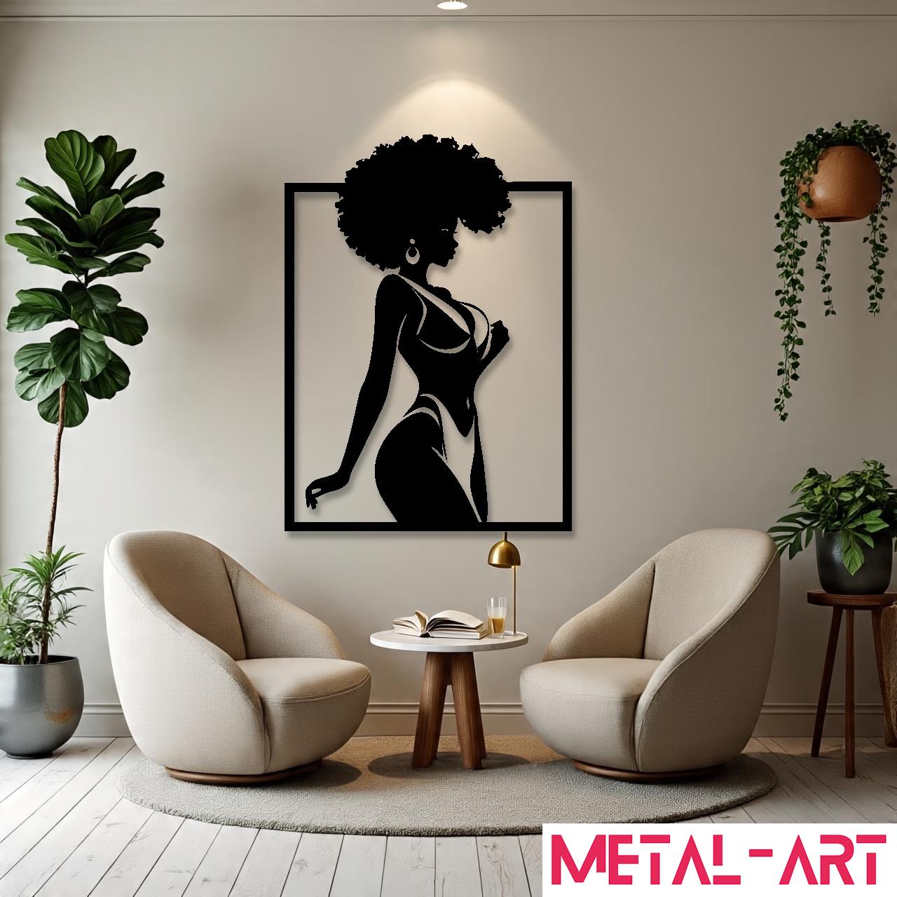 Afro Elegance - laser-cut metal wall art