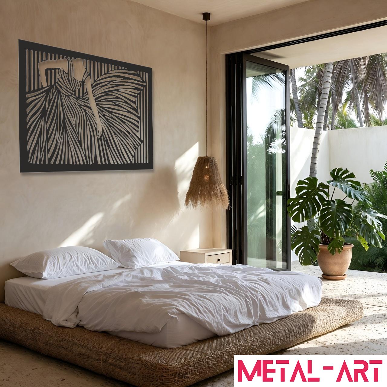 Striped Serenity - laser-cut metal wall art