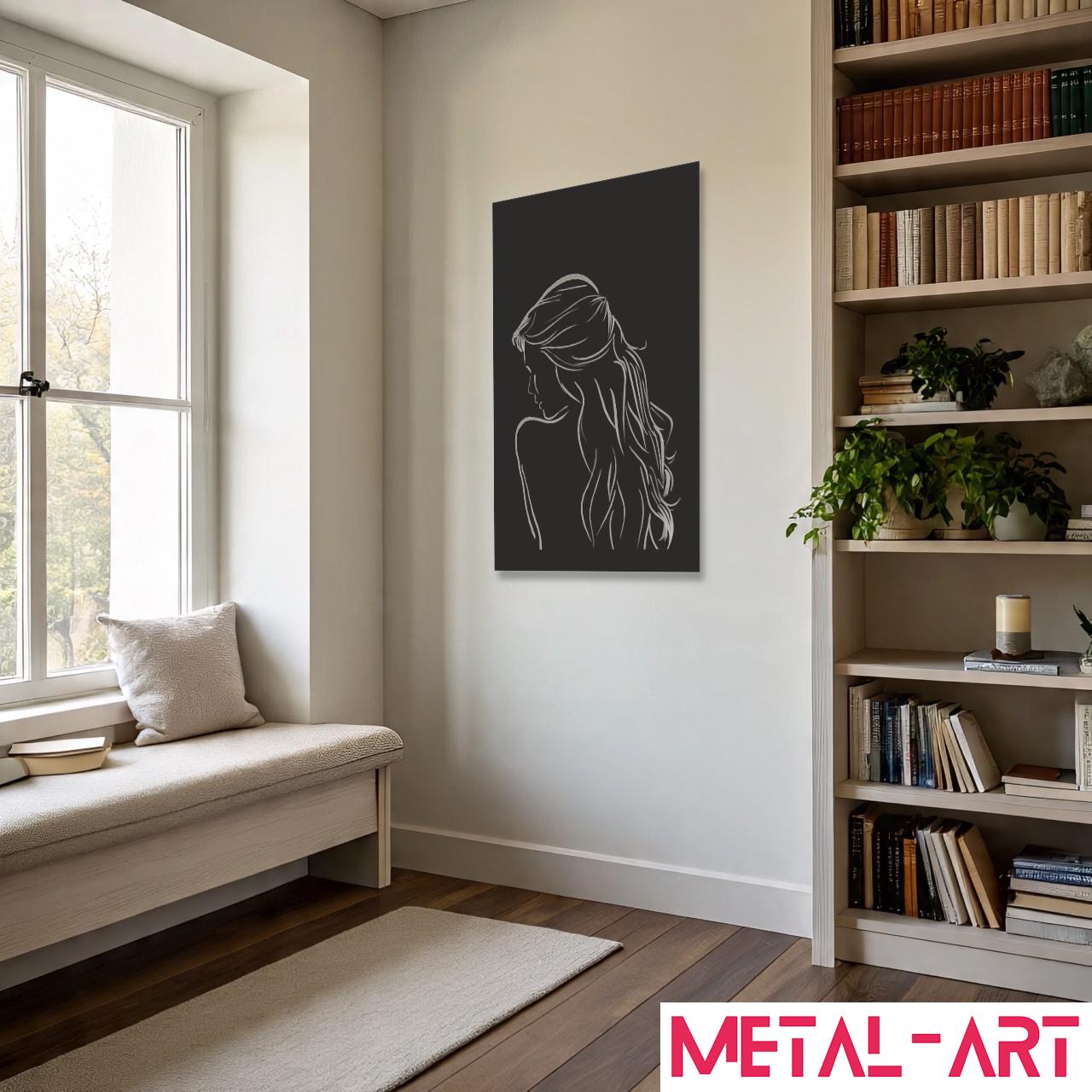 Minimalist Muse - laser-cut metal wall art