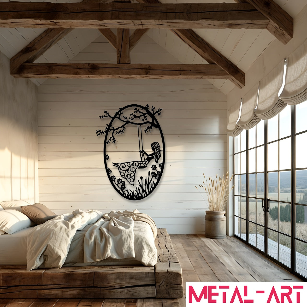 Garden Swing Dreams - laser-cut metal wall art