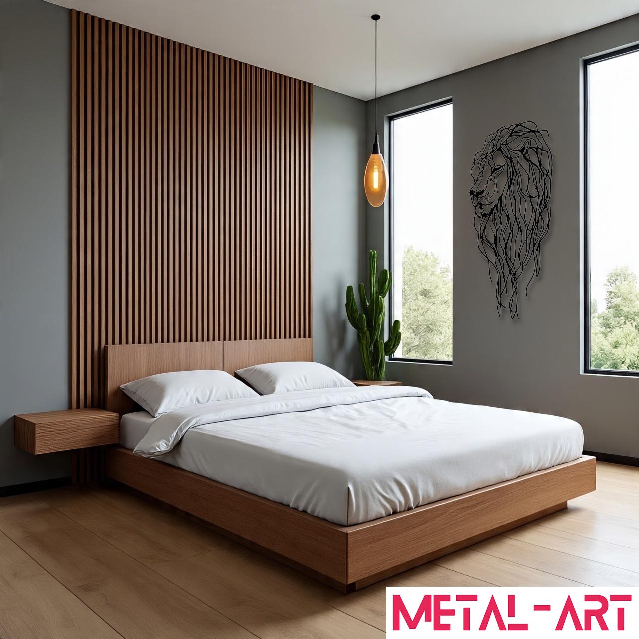 The Still Lion - laser-cut metal wall art