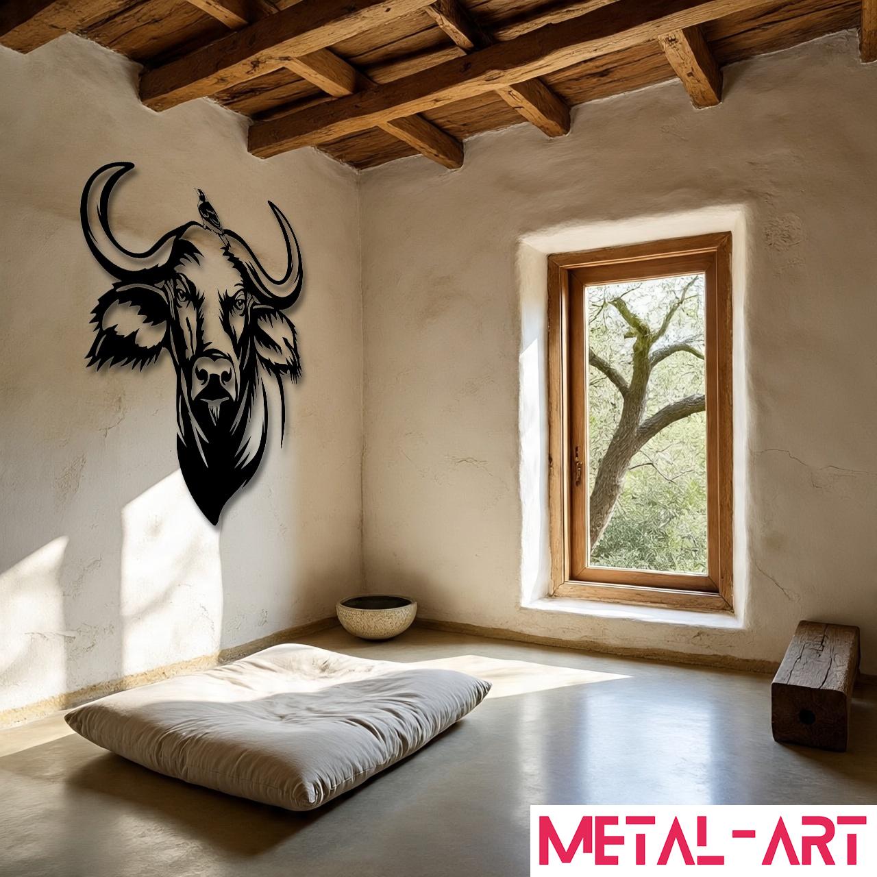 Buffalo Guardian - laser-cut metal wall art
