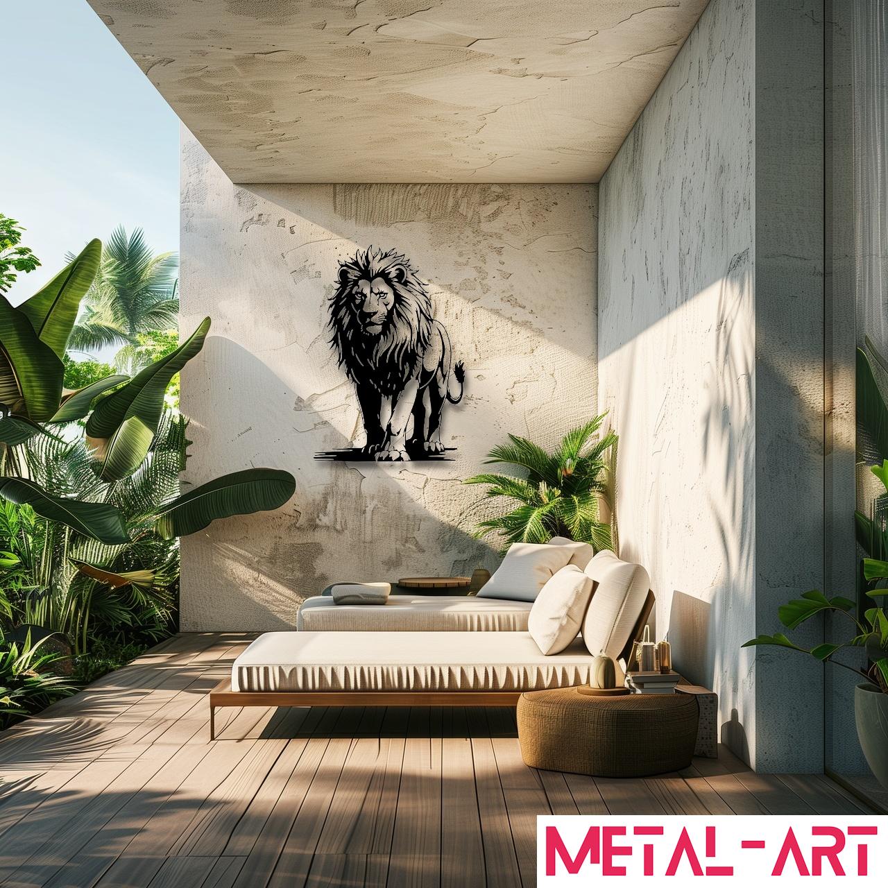 Lionstride - laser-cut metal wall art