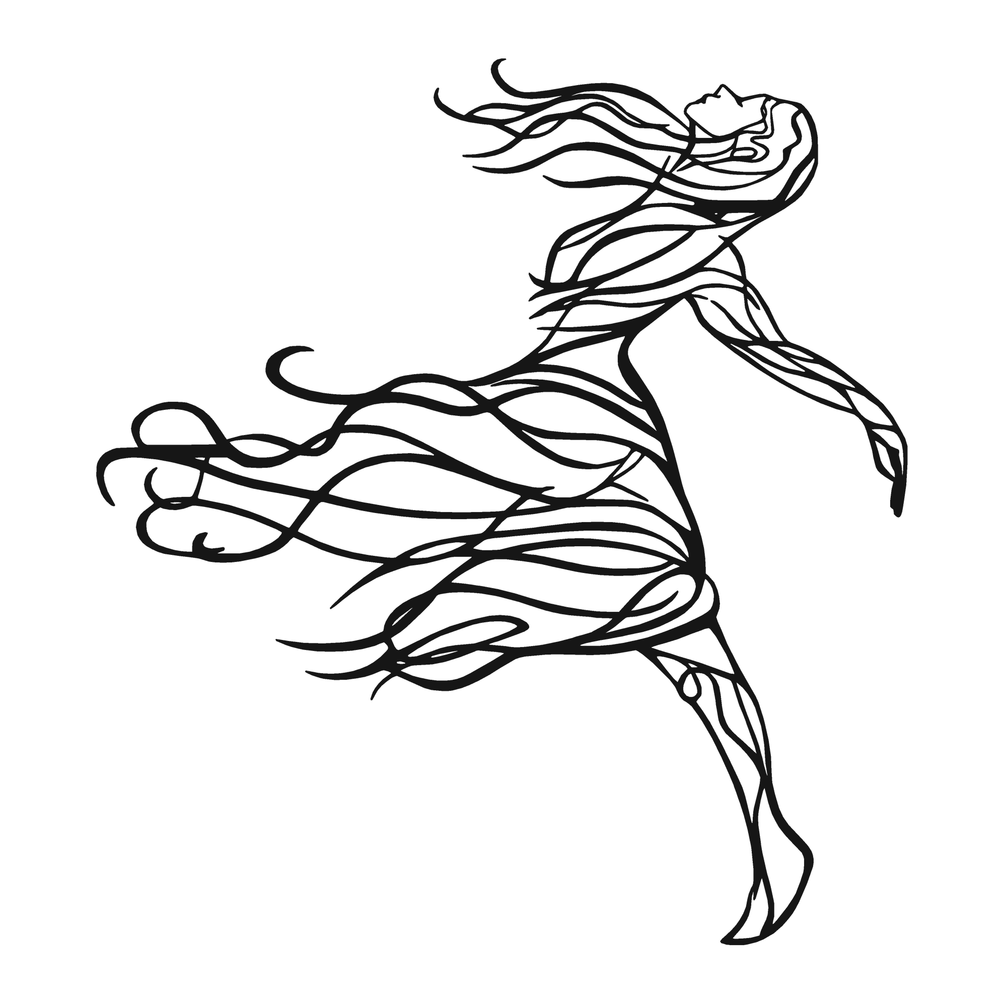 Spirit in Motion - laser-cut metal wall art