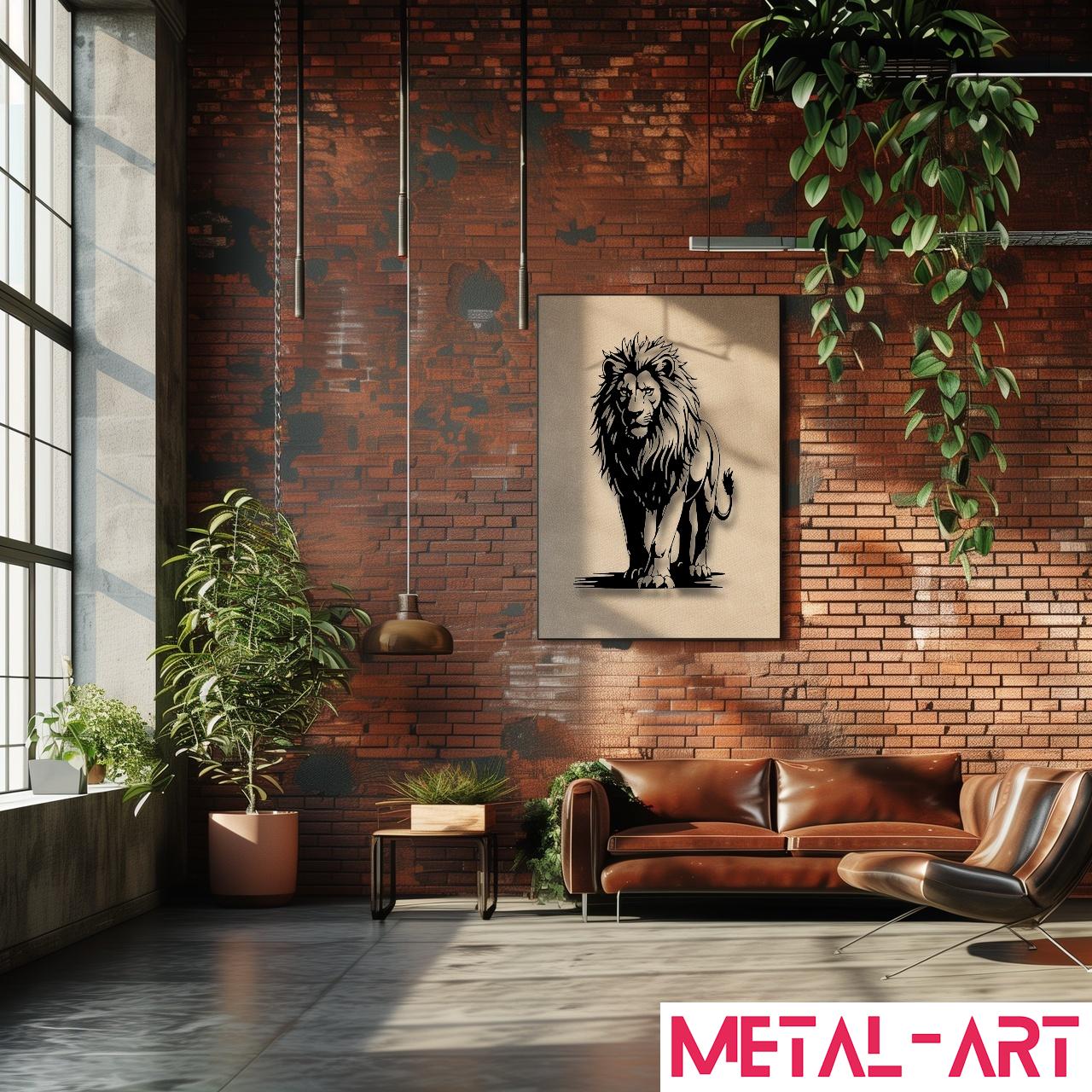 Lionstride - laser-cut metal wall art