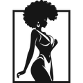 Afro Elegance - laser-cut metal wall art