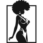 Afro Elegance - laser-cut metal wall art