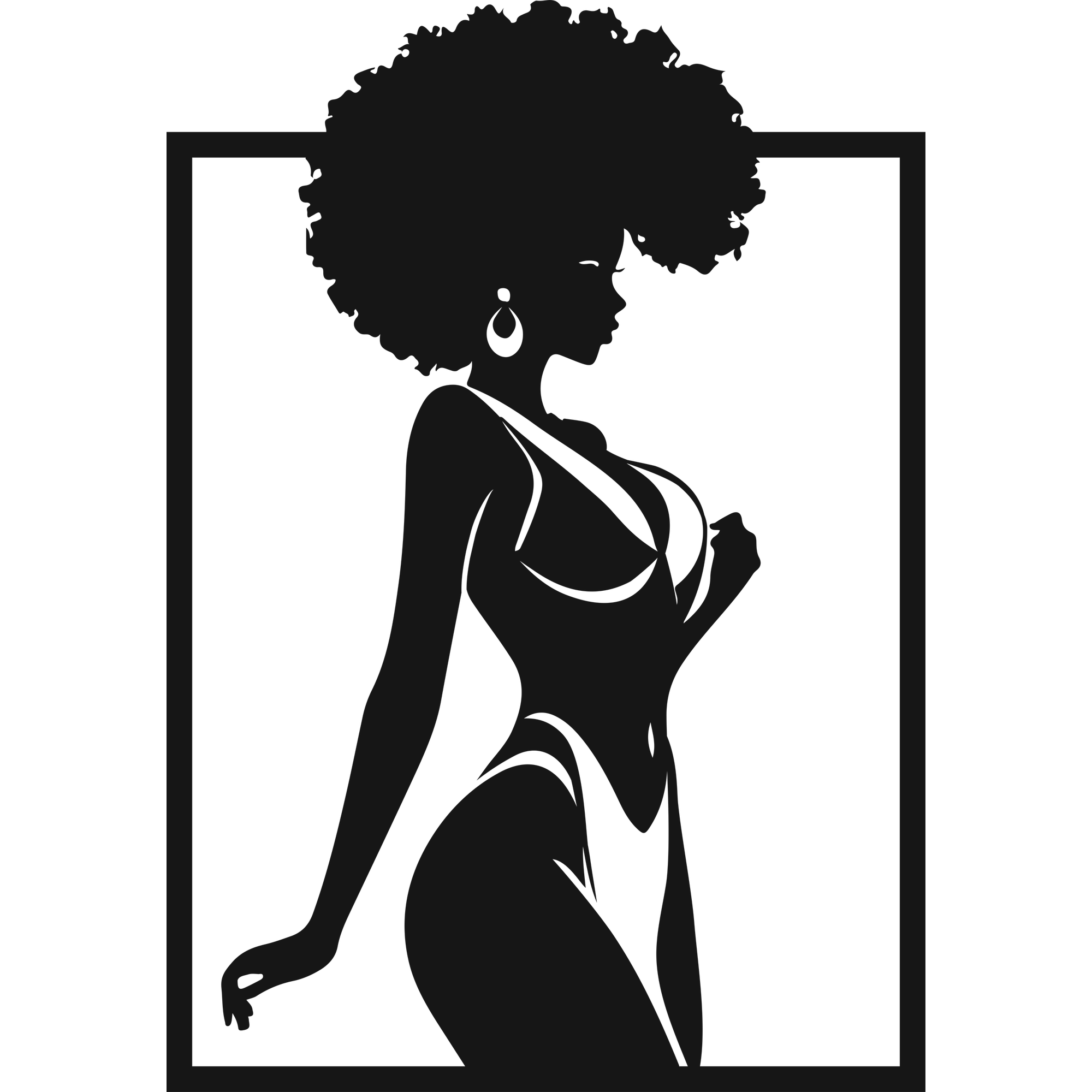 Afro Elegance - laser-cut metal wall art