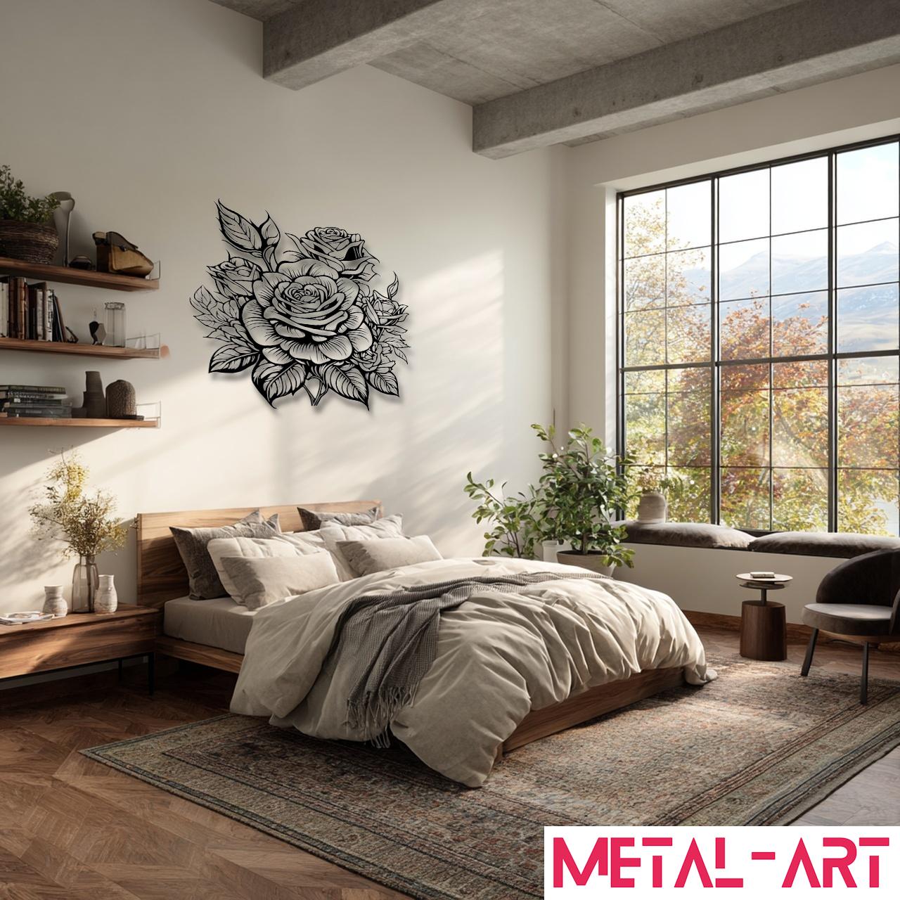 Rose Reverie - laser-cut metal wall art