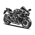Kawasaki Ninja H2 - laser-cut metal wall art