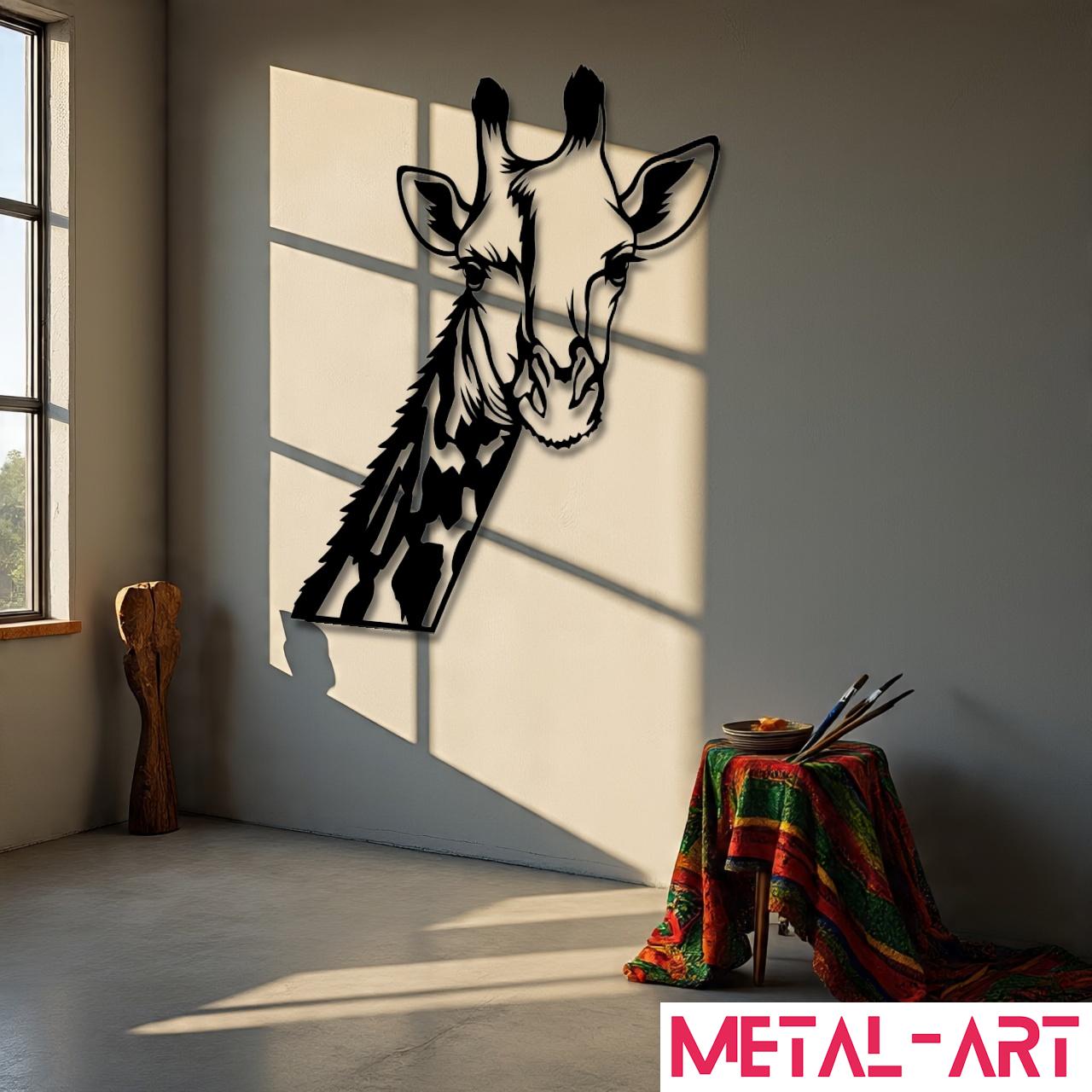 Graceful Giraffe - laser-cut metal wall art