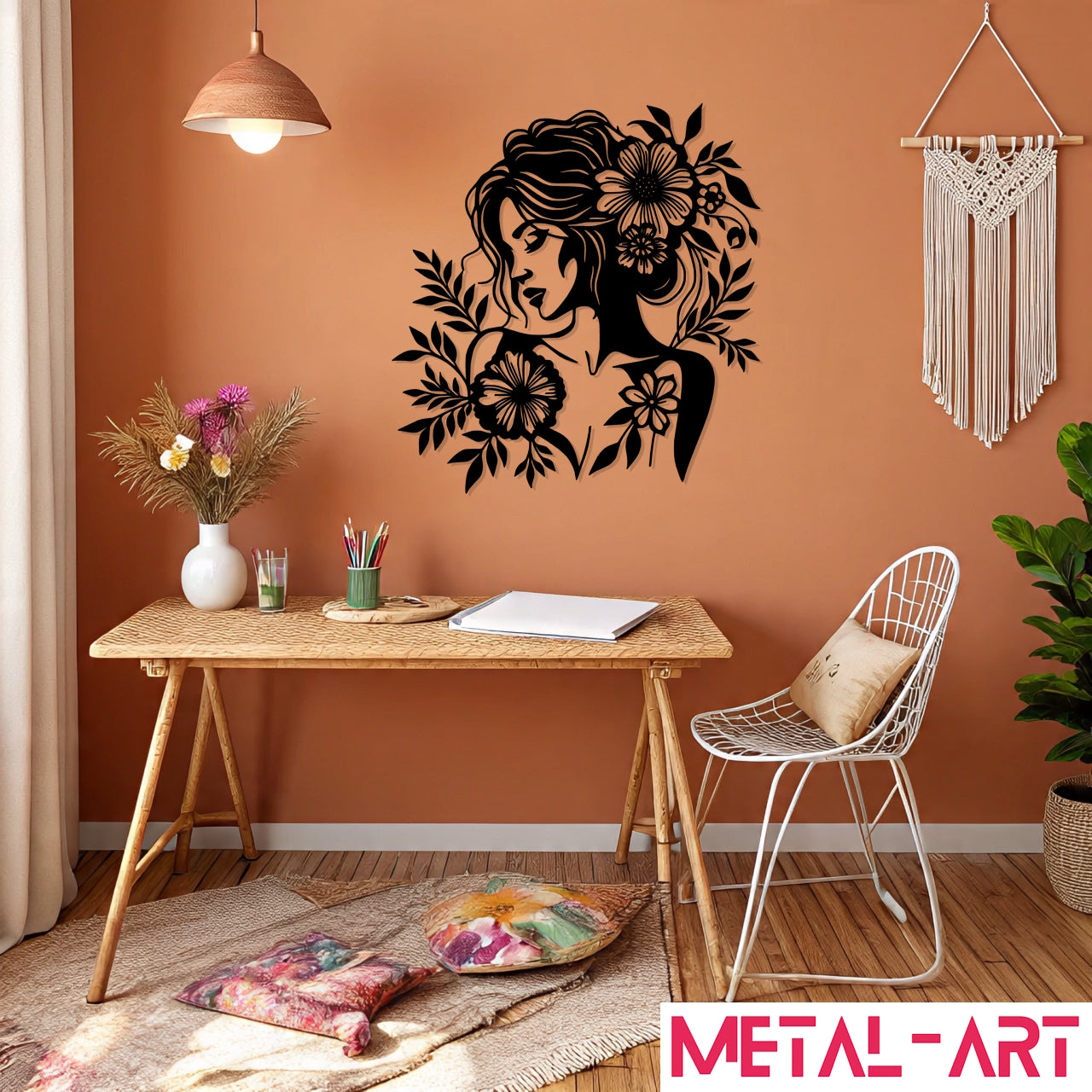 Floral Muse - laser-cut metal wall art