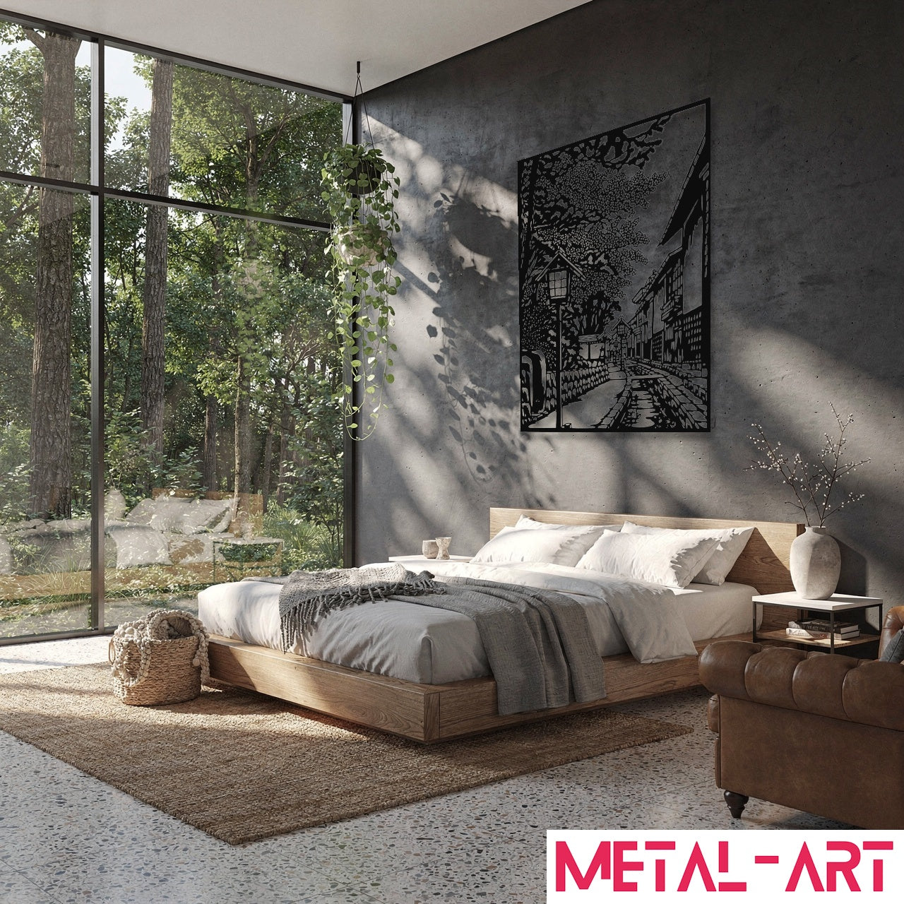 Japanese Tranquility - laser-cut metal wall art