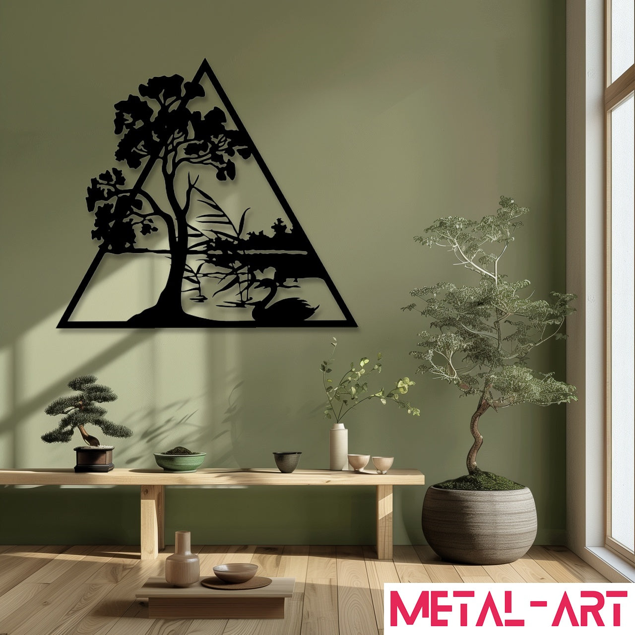 Triangle Tranquility - laser-cut metal wall art