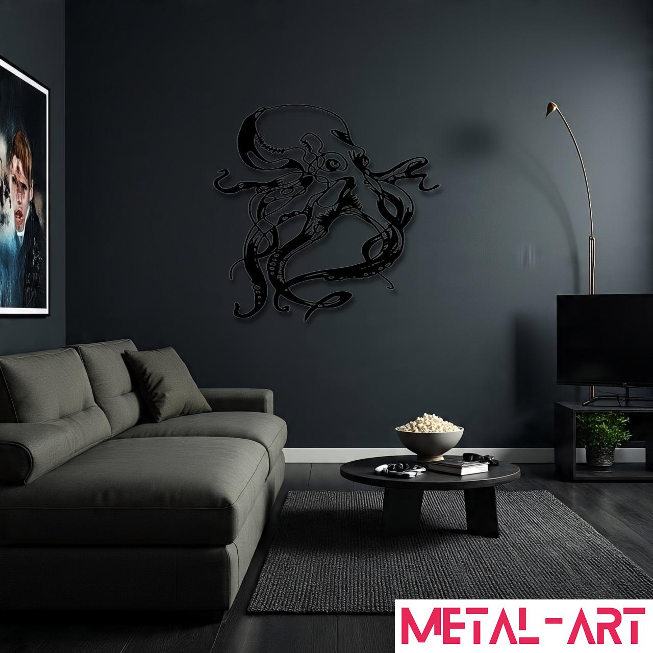 Tentacle Dance - laser-cut metal wall art
