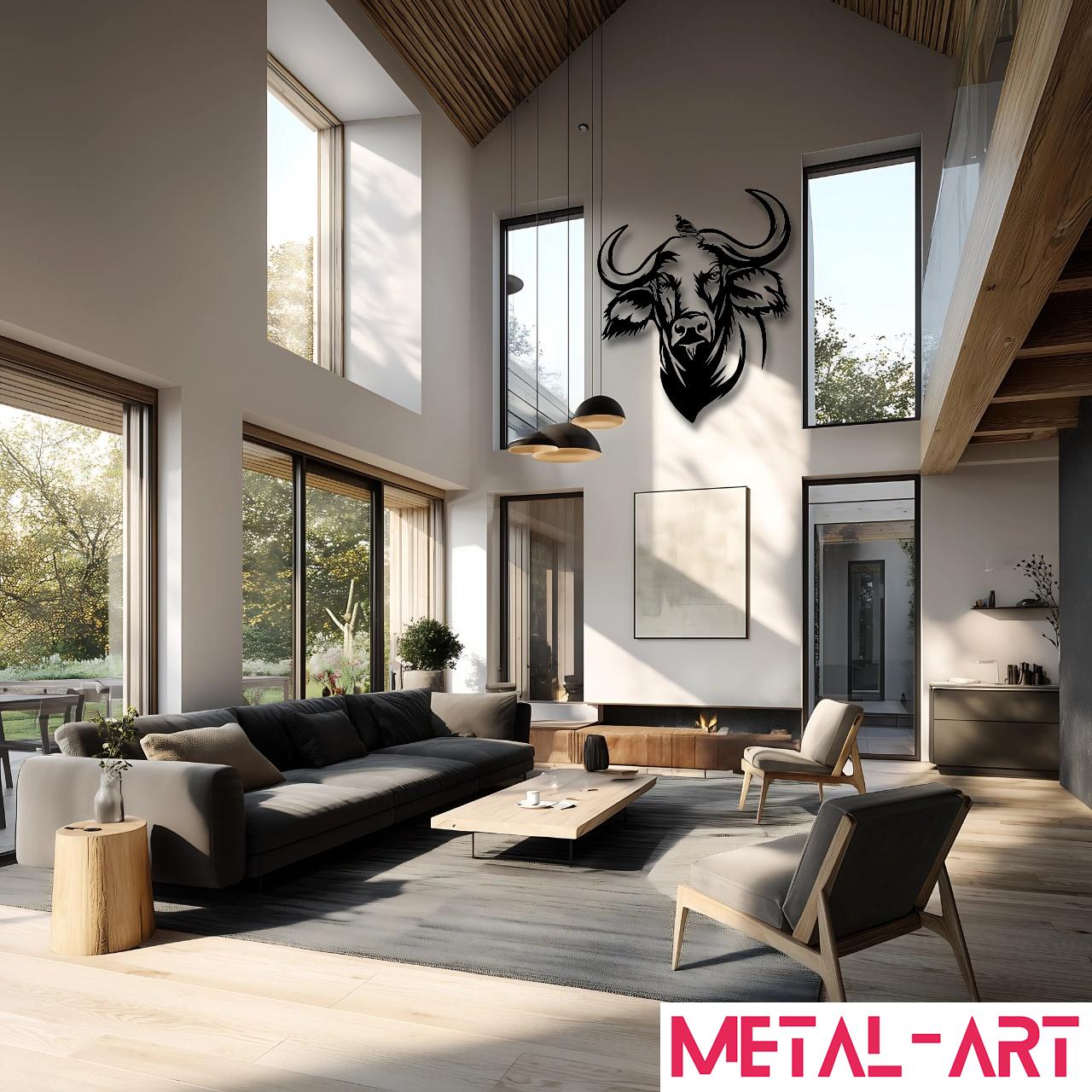 Buffalo Guardian - laser-cut metal wall art