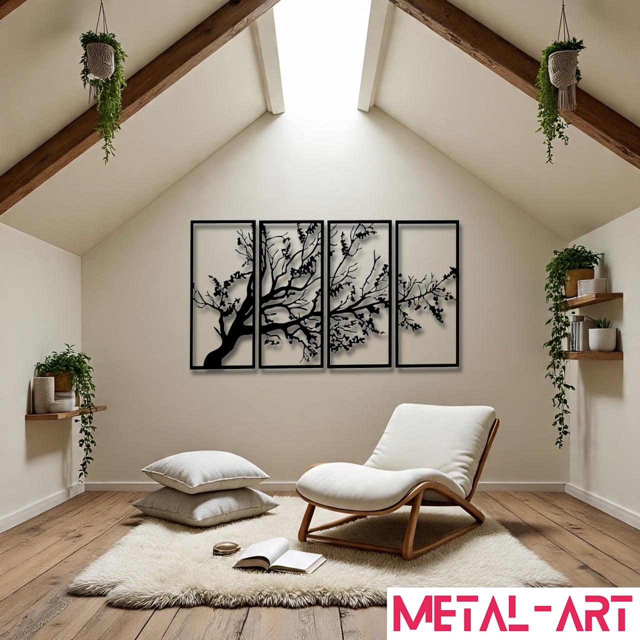 Branching Harmony - laser-cut metal wall art