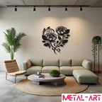 Twined Hearts - laser-cut metal wall art