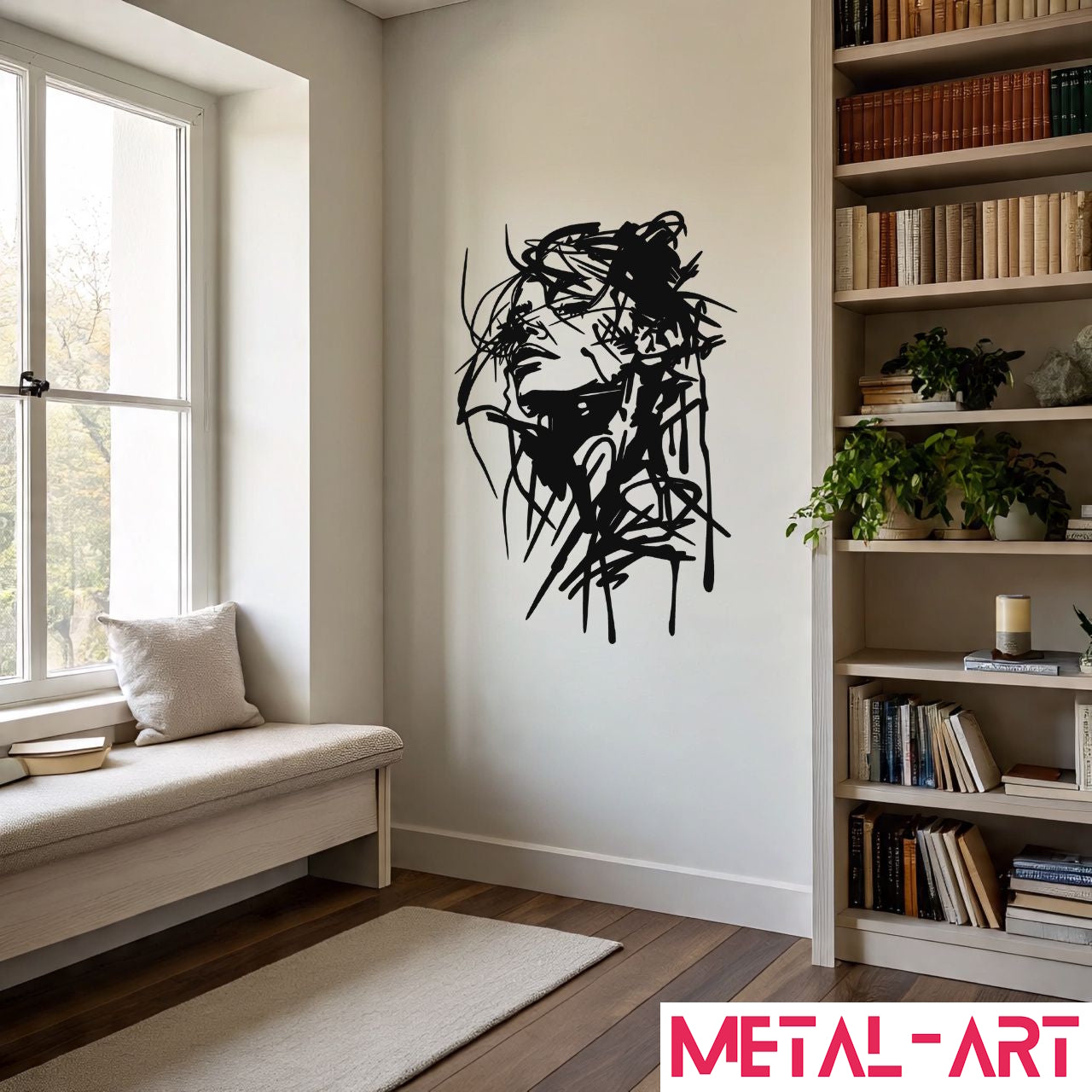 Lines of Thought - laser-cut metal wall art