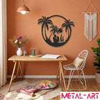 Sunset Lovers - laser-cut metal wall art