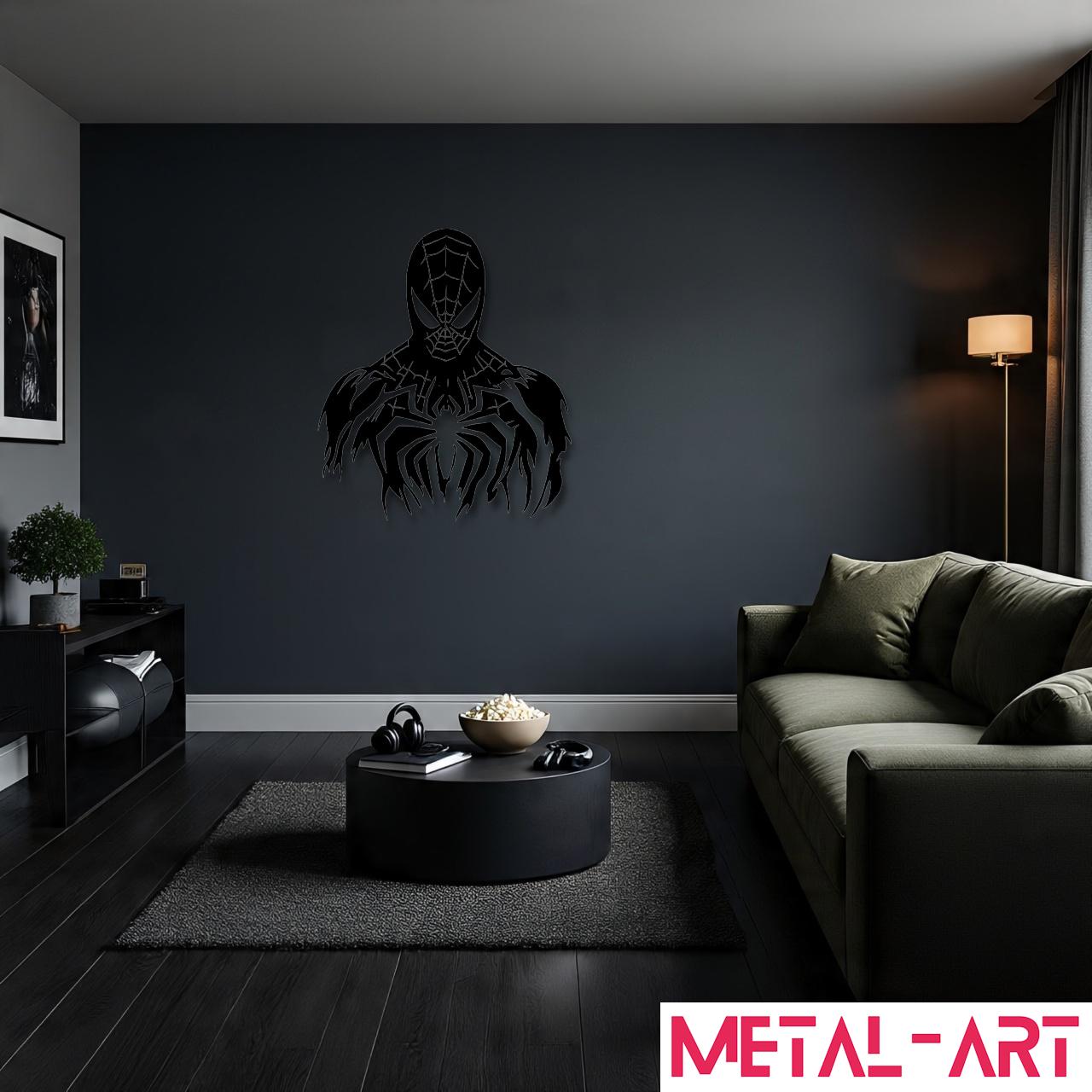 Midnight Spider - laser-cut metal wall art