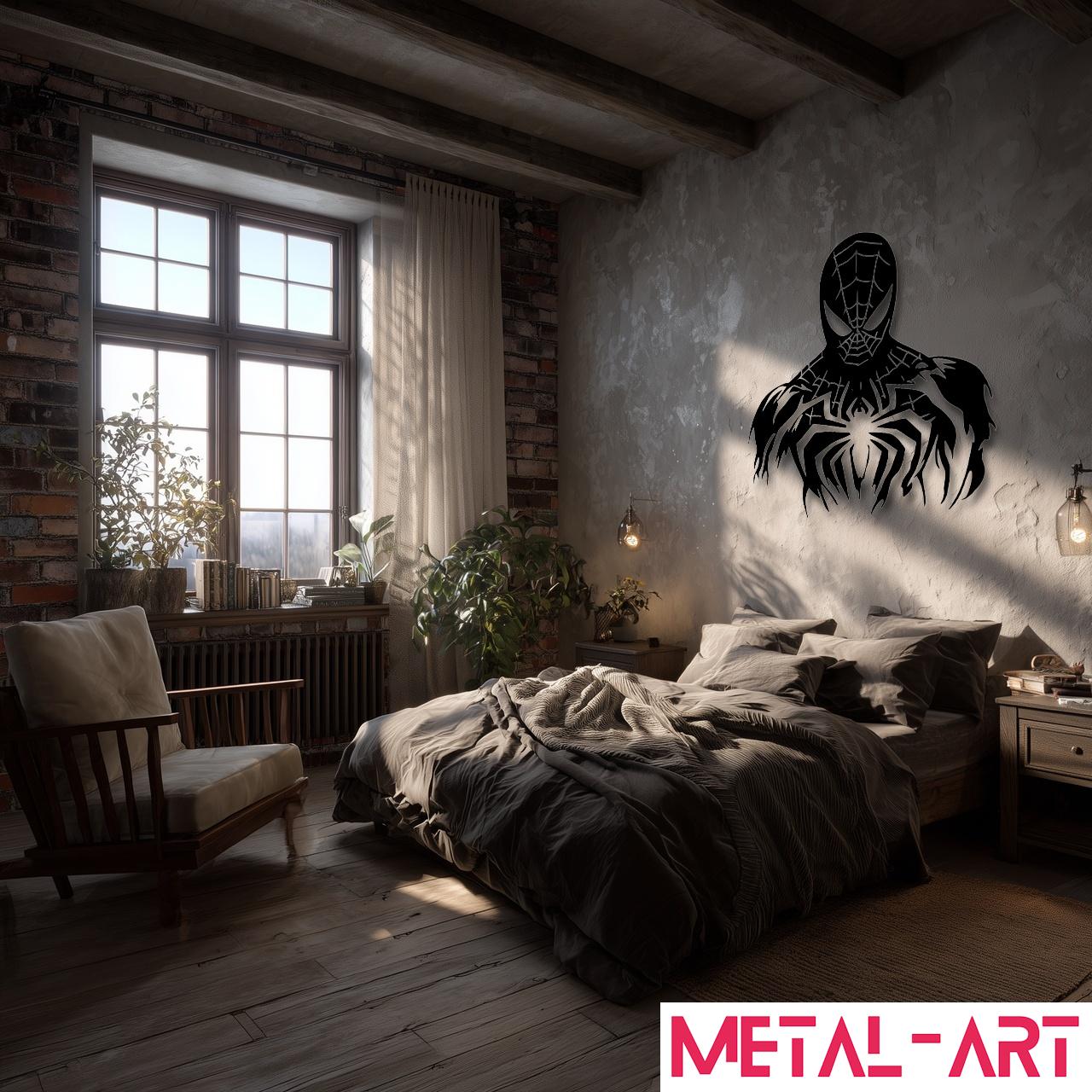 Midnight Spider - laser-cut metal wall art
