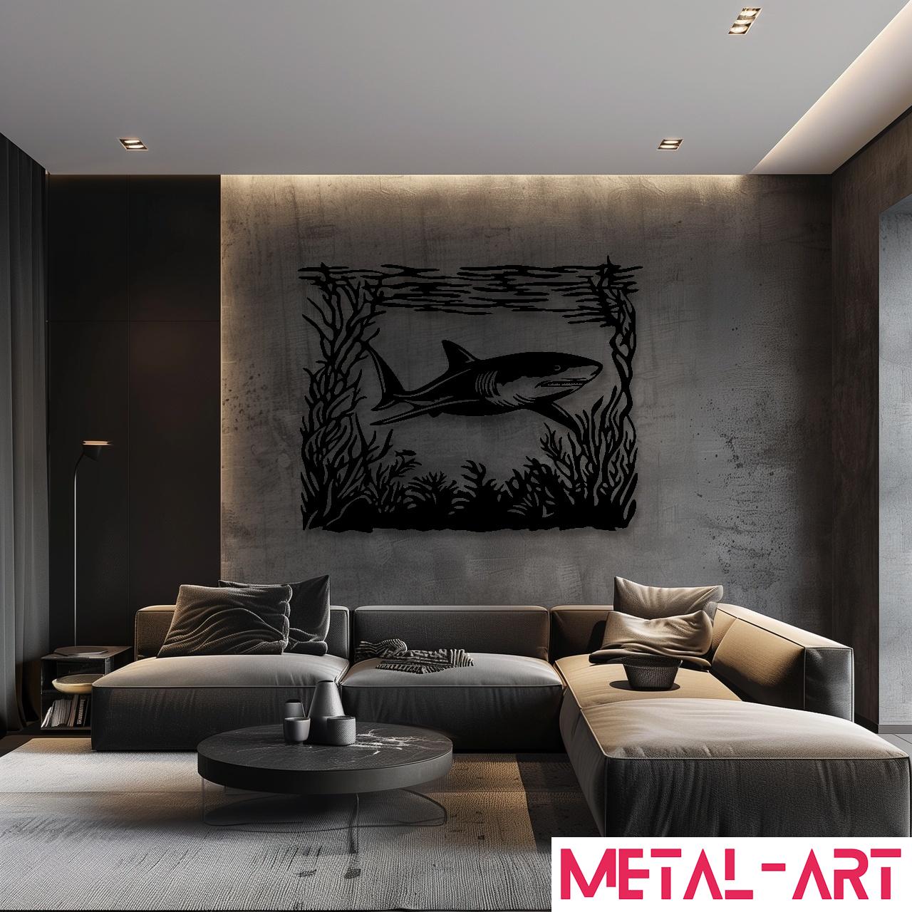 Into the Blue - laser-cut metal wall art