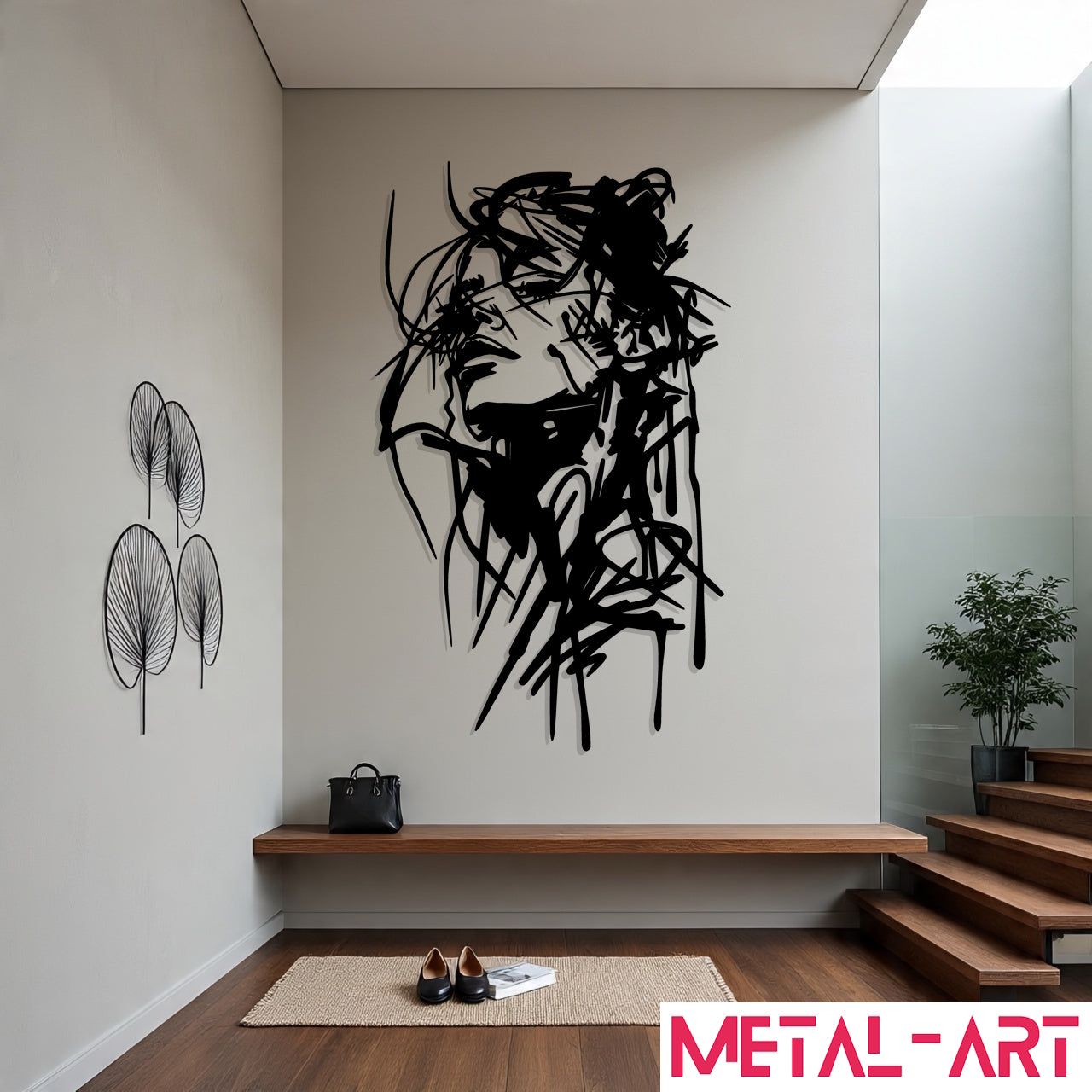 Lines of Thought - laser-cut metal wall art