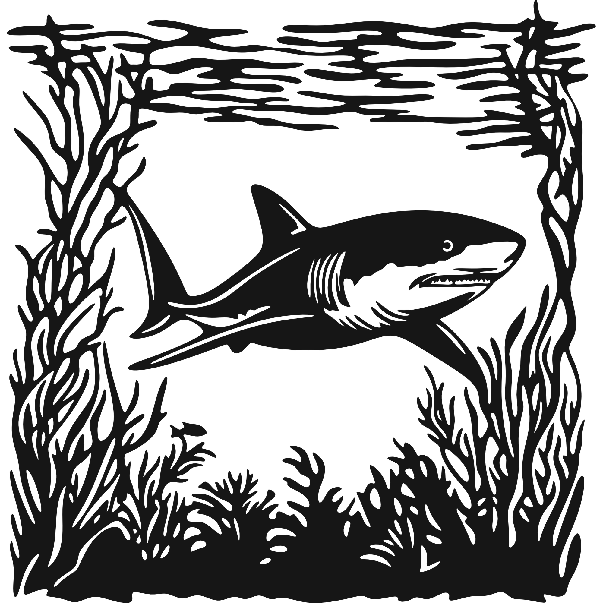 Into the Blue - laser-cut metal wall art