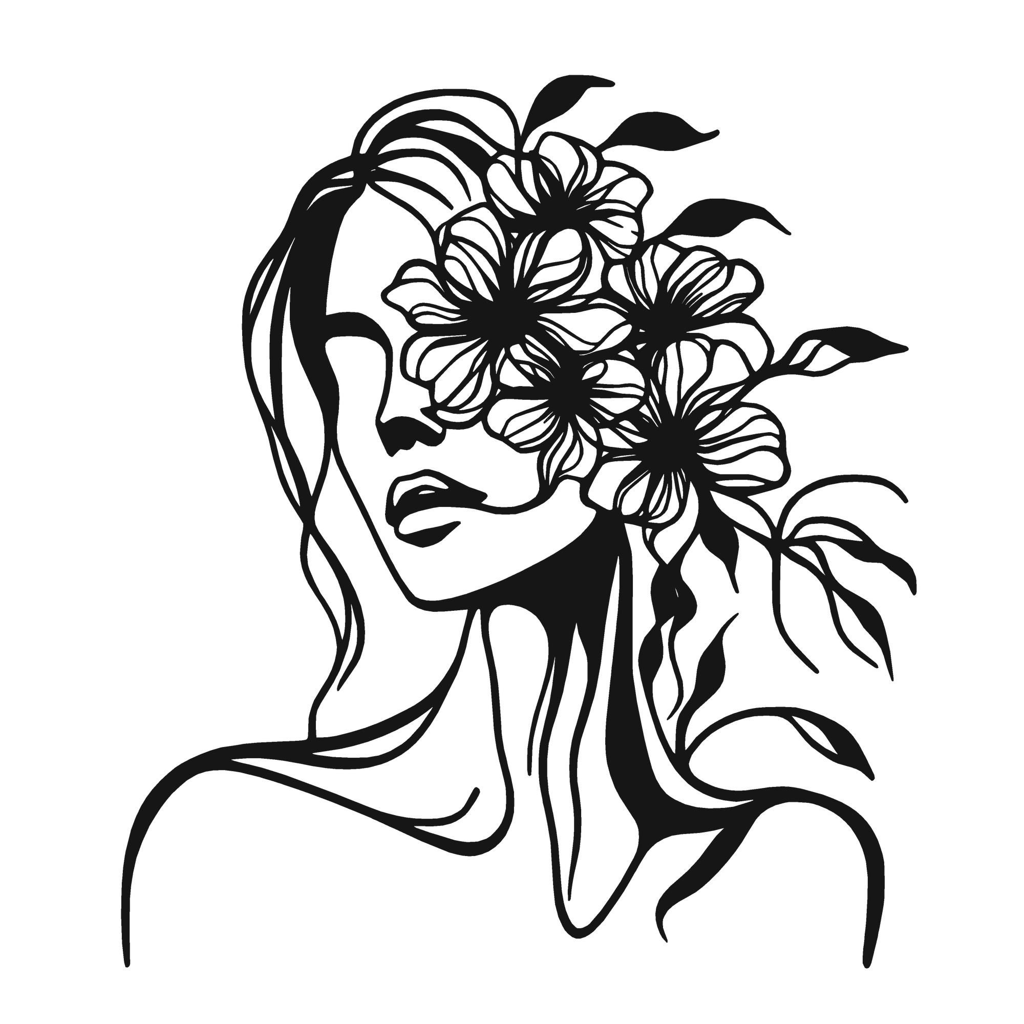 Flora’s Gaze - laser-cut metal wall art