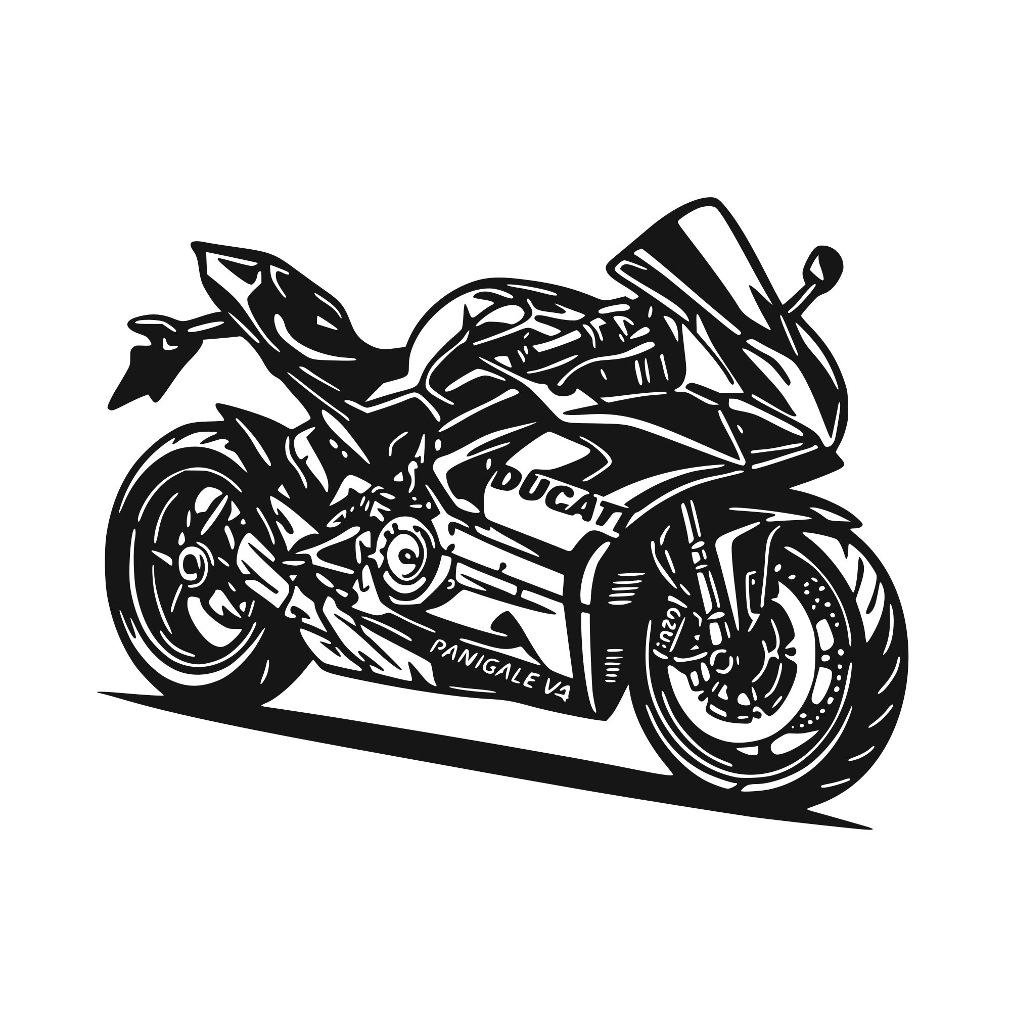 Ducati Panigale V4 - laser-cut metal wall art