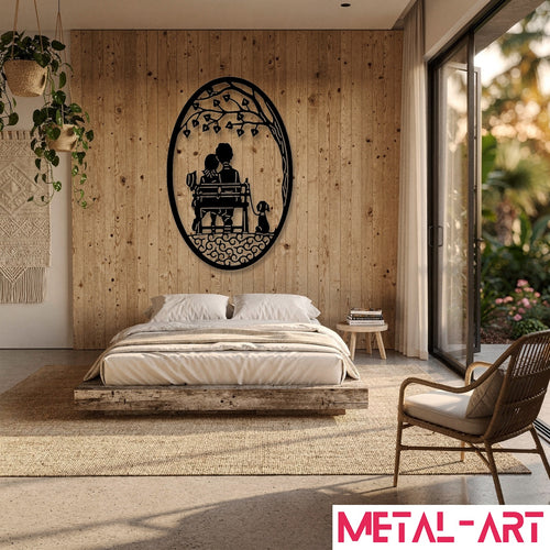 Bench of Love - laser-cut metal wall art
