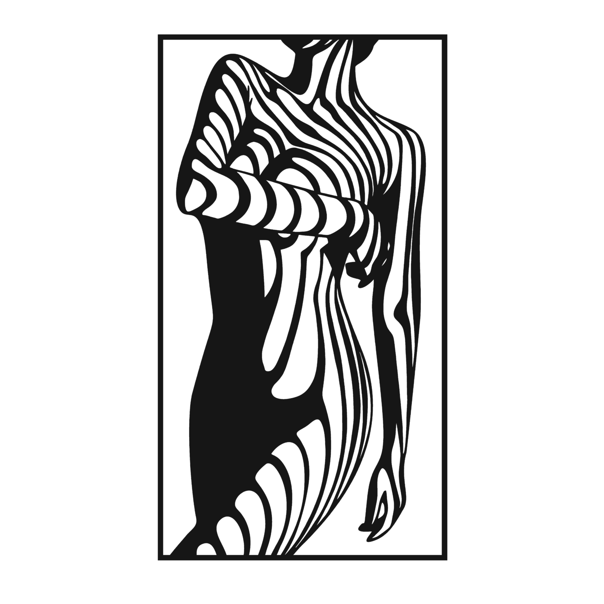 Striped Allure - laser-cut metal wall art