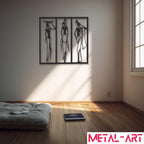 African Grace Trio - laser-cut metal wall art