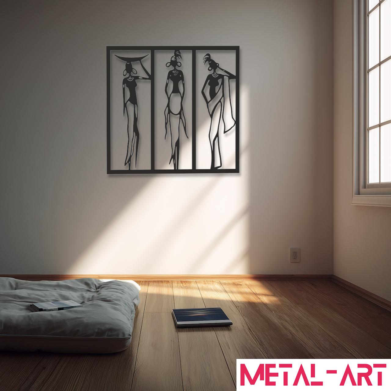 African Grace Trio - laser-cut metal wall art