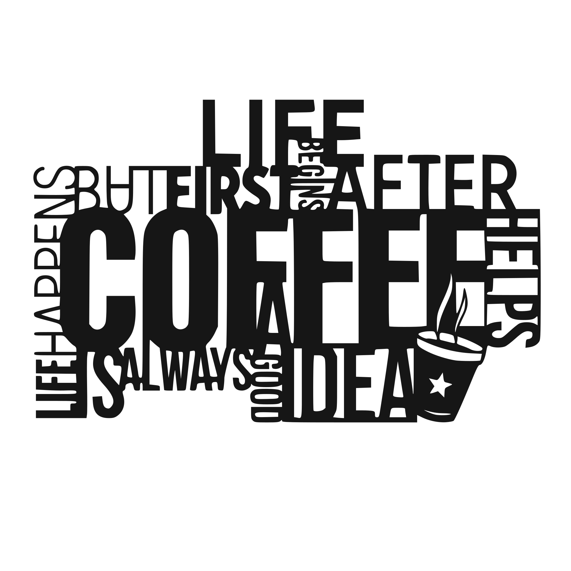 Coffee Talk - laser-cut metal wall art