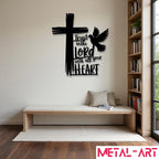 Wings of Belief - laser-cut metal wall art